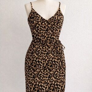 Leopard Print Spaghetti Strap Dress